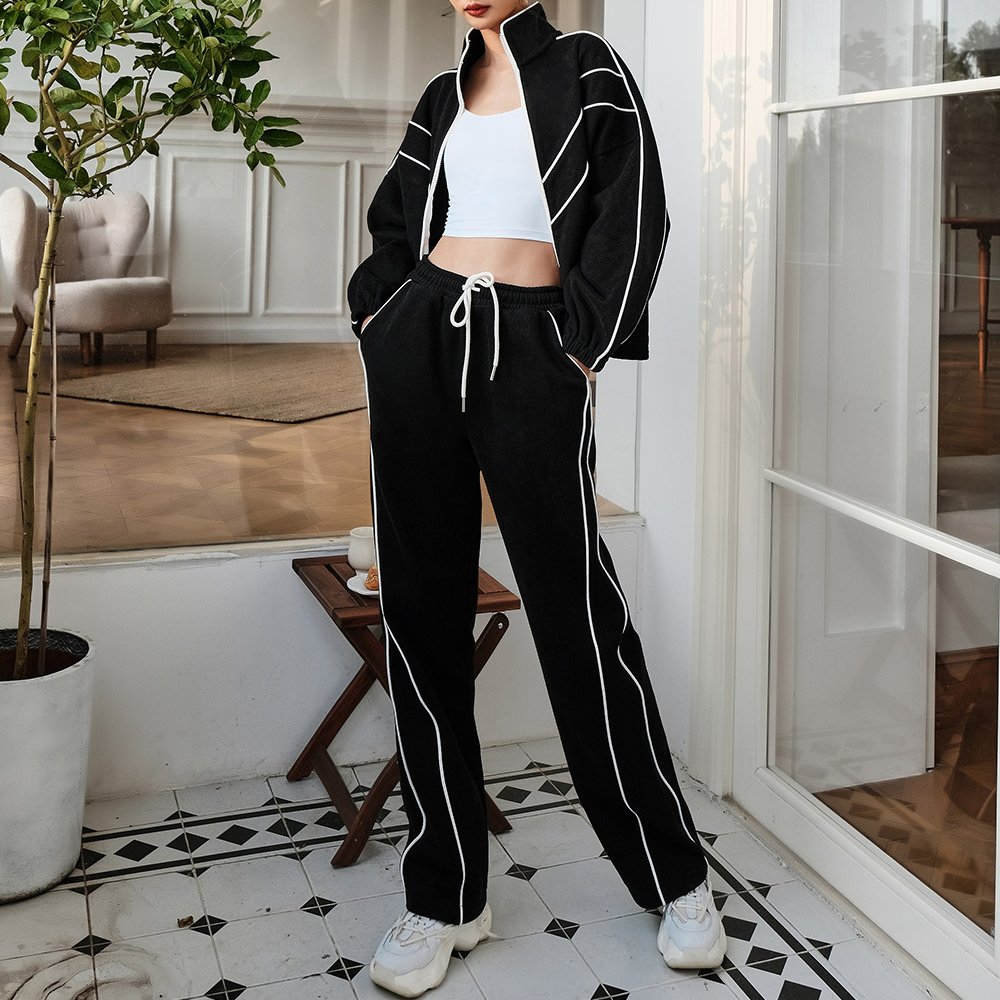 Women tracksuit sweatsuit set casual 2 piece jogger set women fleece custom women's sets