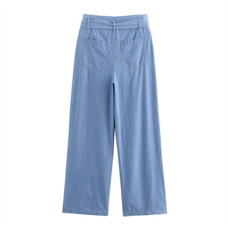 TAOP&ZA women's clothing 2024 summer new fashion high waist with waist wide leg pants wide leg pants 7990051 7968051