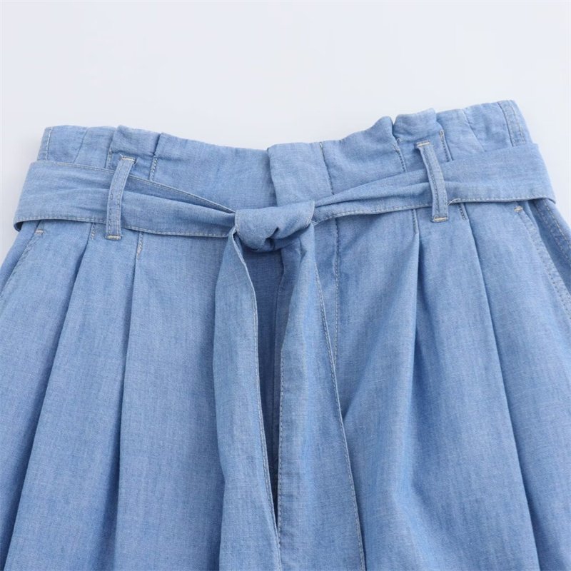 TAOP&ZA women's clothing 2024 summer new fashion high waist with waist wide leg pants wide leg pants 7990051 7968051