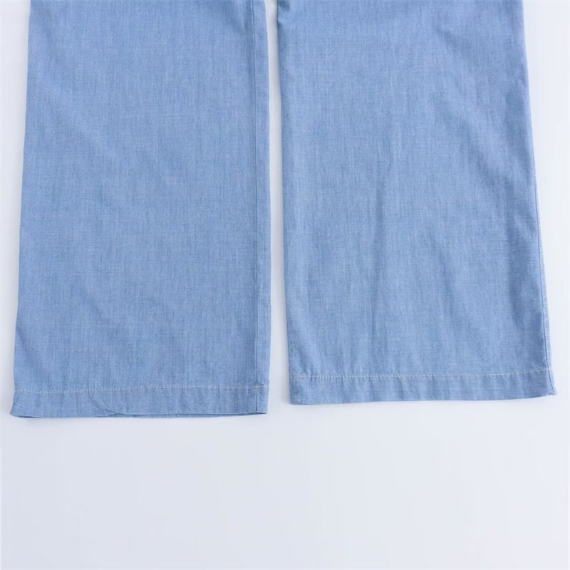 TAOP&ZA women's clothing 2024 summer new fashion high waist with waist wide leg pants wide leg pants 7990051 7968051