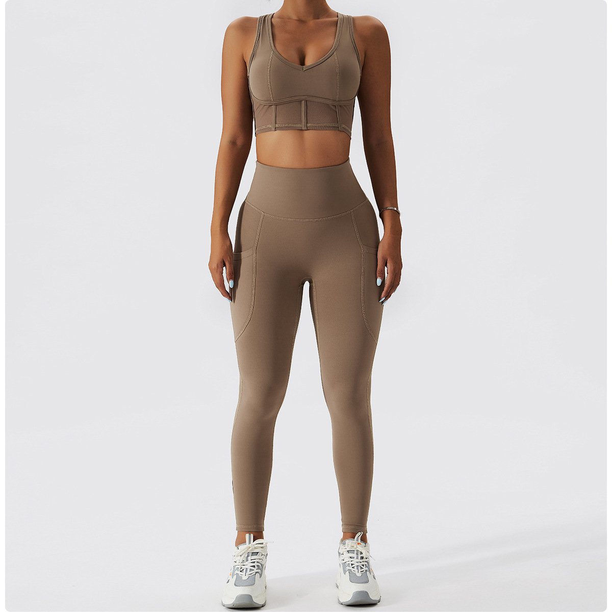 Women's quilted activewear outdoor speed dry running fitness yoga set