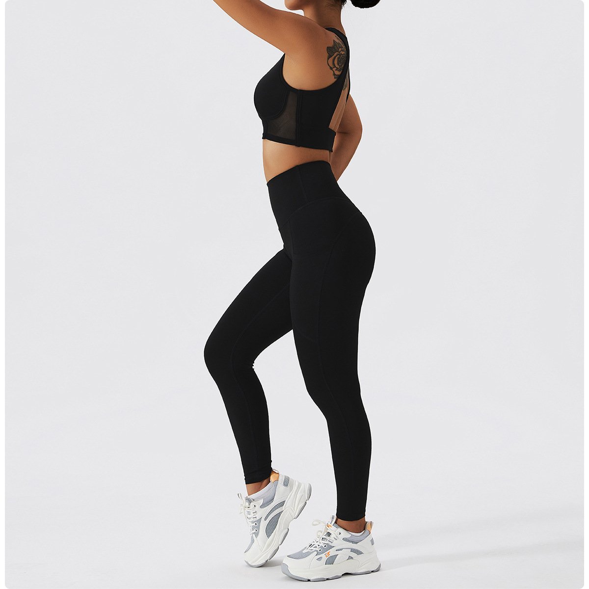 Women's quilted activewear outdoor speed dry running fitness yoga set