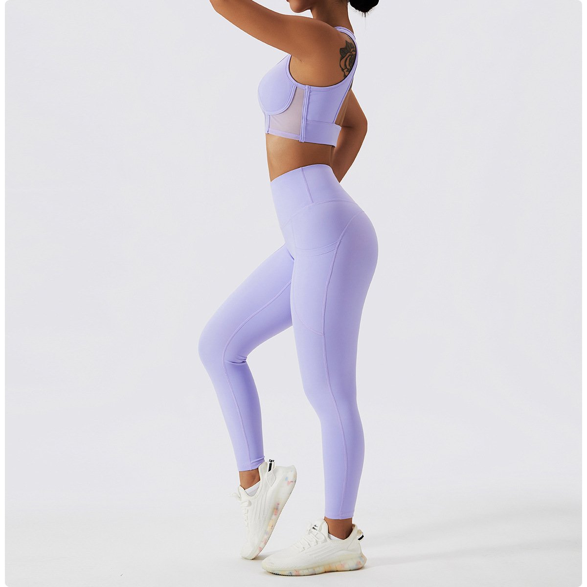 Women's quilted activewear outdoor speed dry running fitness yoga set