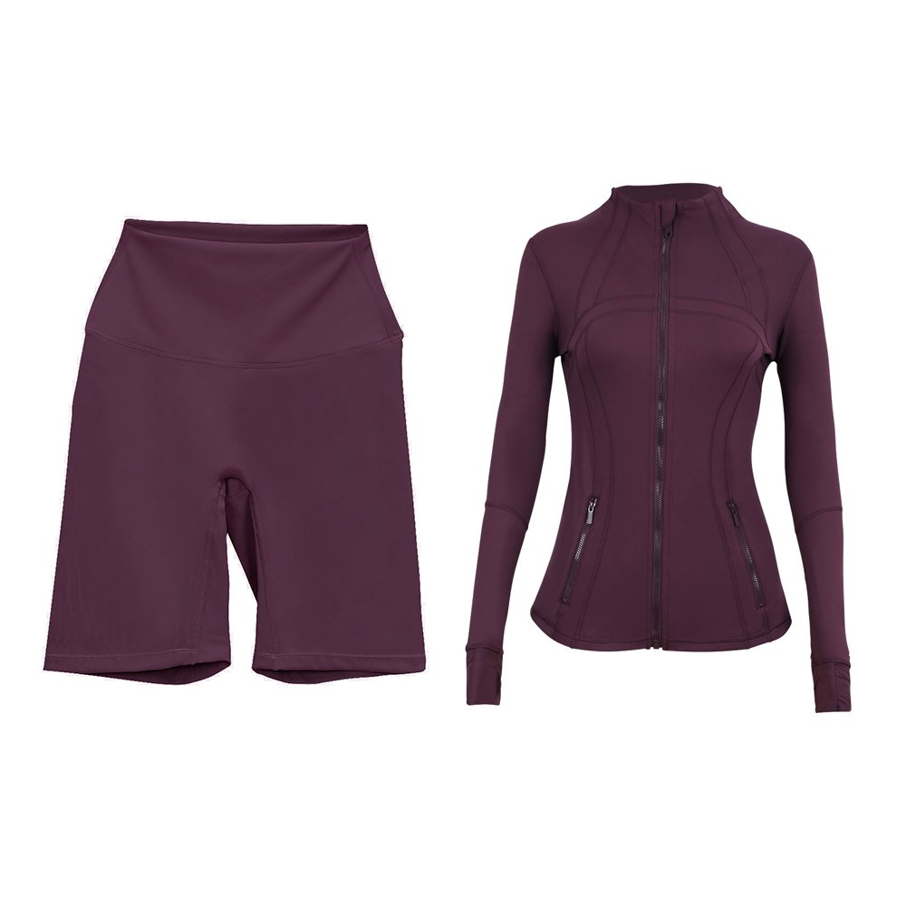 Lulu's new summer Women's Exercise bike shorts match the jacket set