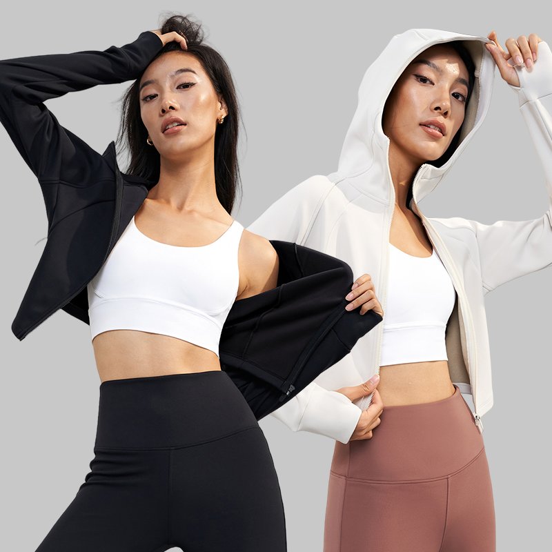 Wholesale Cotton Fleece Front Zipper Design Fashion Streetwear Custom Women's Hoodies & Sweatshirts Cropped hoodies