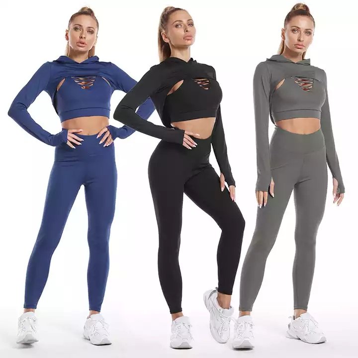 Seamless 3 Piece Yoga Set Women Workout Clothing Plus Size Yoga Leggings Womens Workout Sets Gym Clothes Yoga Sets Fitness Women
