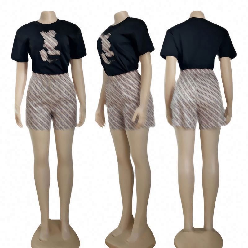 2024 New Summer Brand women's clothing Women's Sets outfits Top designer brand Casual summer shorts set