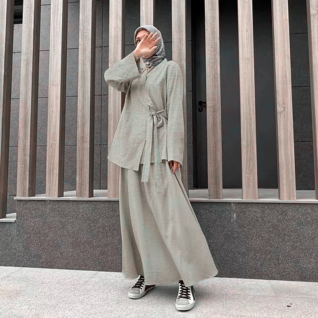 Boutique Wholesale 2024 Autumn European and American New Fashion Large Size Open Shirt Dress Women's Set