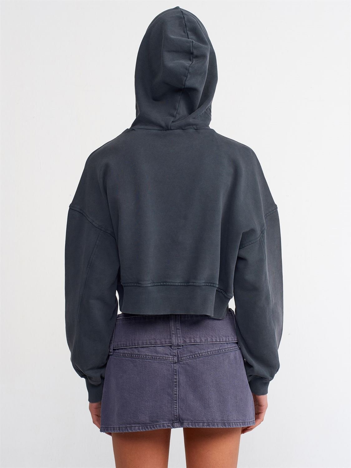high quality Wash Effect Sweatshirt anthracite black gray 2025 fashion 100% Cotton can be customized