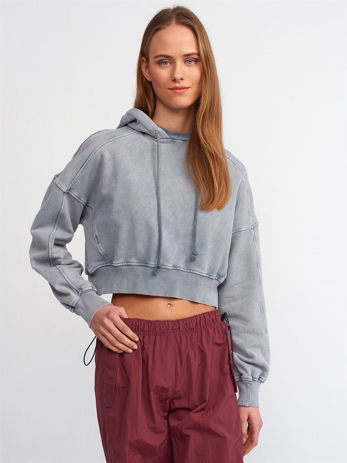 high quality Wash Effect Sweatshirt anthracite black gray 2025 fashion 100% Cotton can be customized