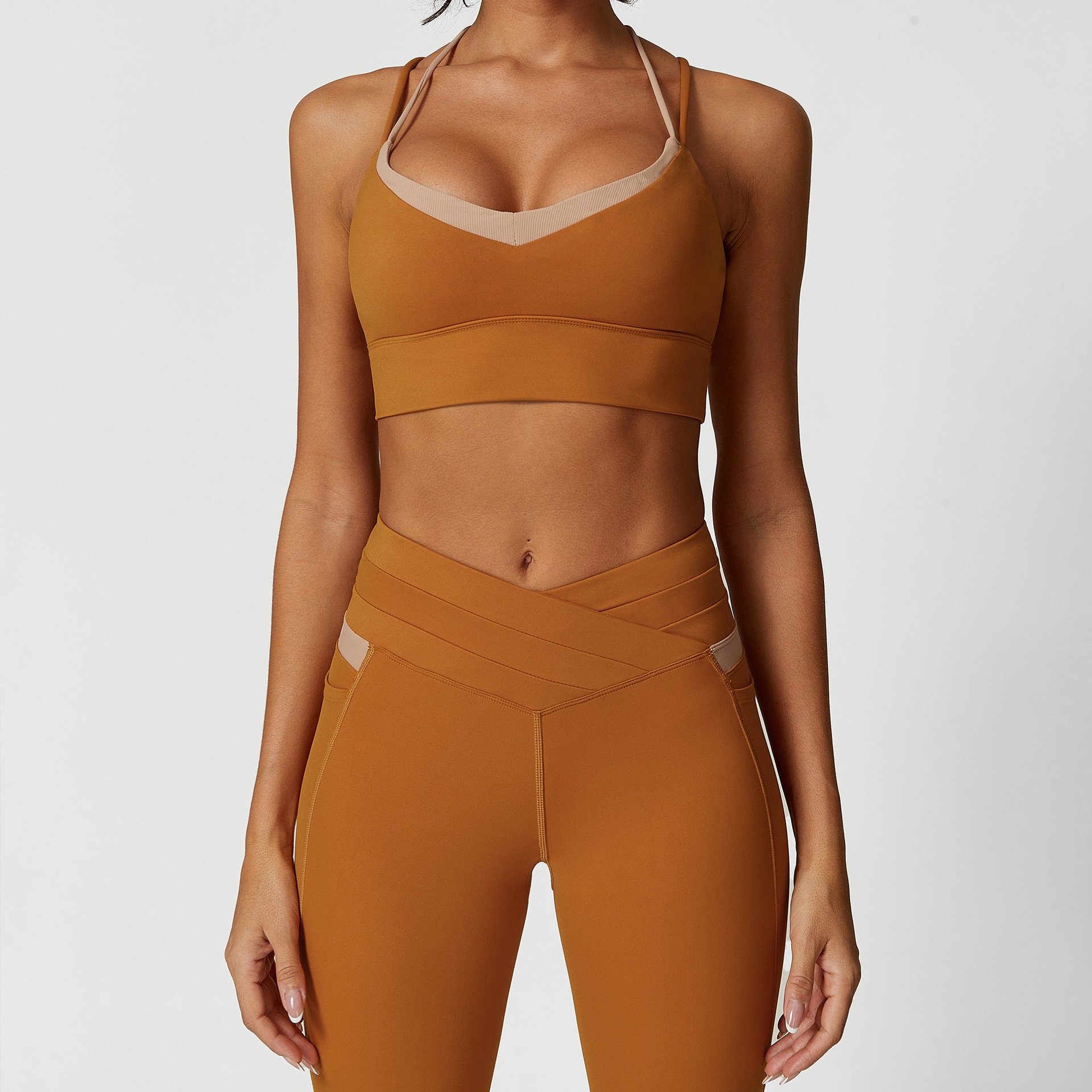 YIYI Fashion Quick Dry Workout Athletic Suits Girls Breathable Gym Fitness Sets Yoga Compression Leggings Women Active Wear Set