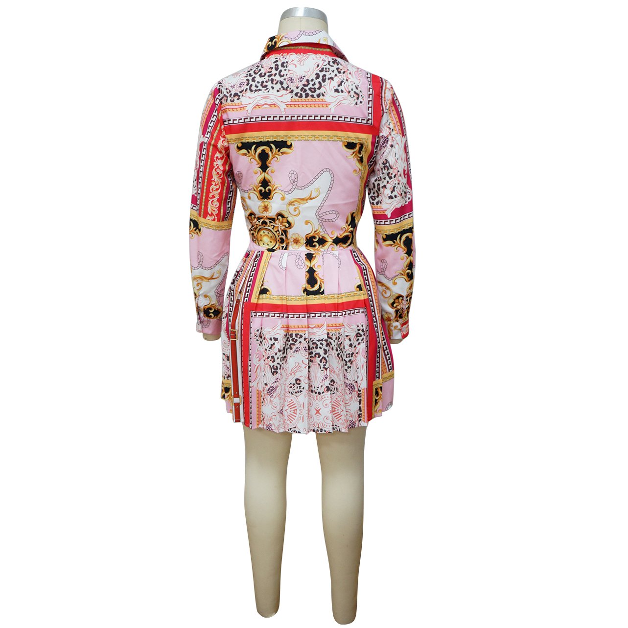 shorts set women fashion printing long-sleeved shirt pleated skirt women's set crop top and mini skirts two piece set outfits