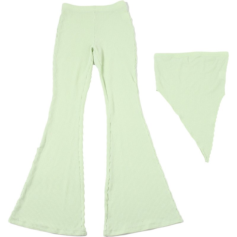 2024 Sexy Outfits New Arrivals Women clothes set Irregular Tube top + High Waist Stretchy Flare Pants Sets For Women