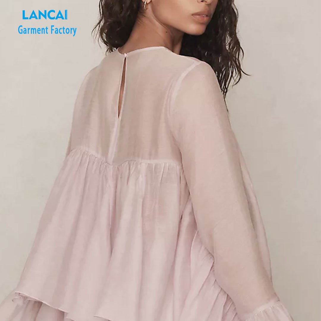 Women's Satin Shirts Crew Collar Long Sleeve Loose Cuffs Short Styles Daily Life Sweet Leisure Clothing Customized
