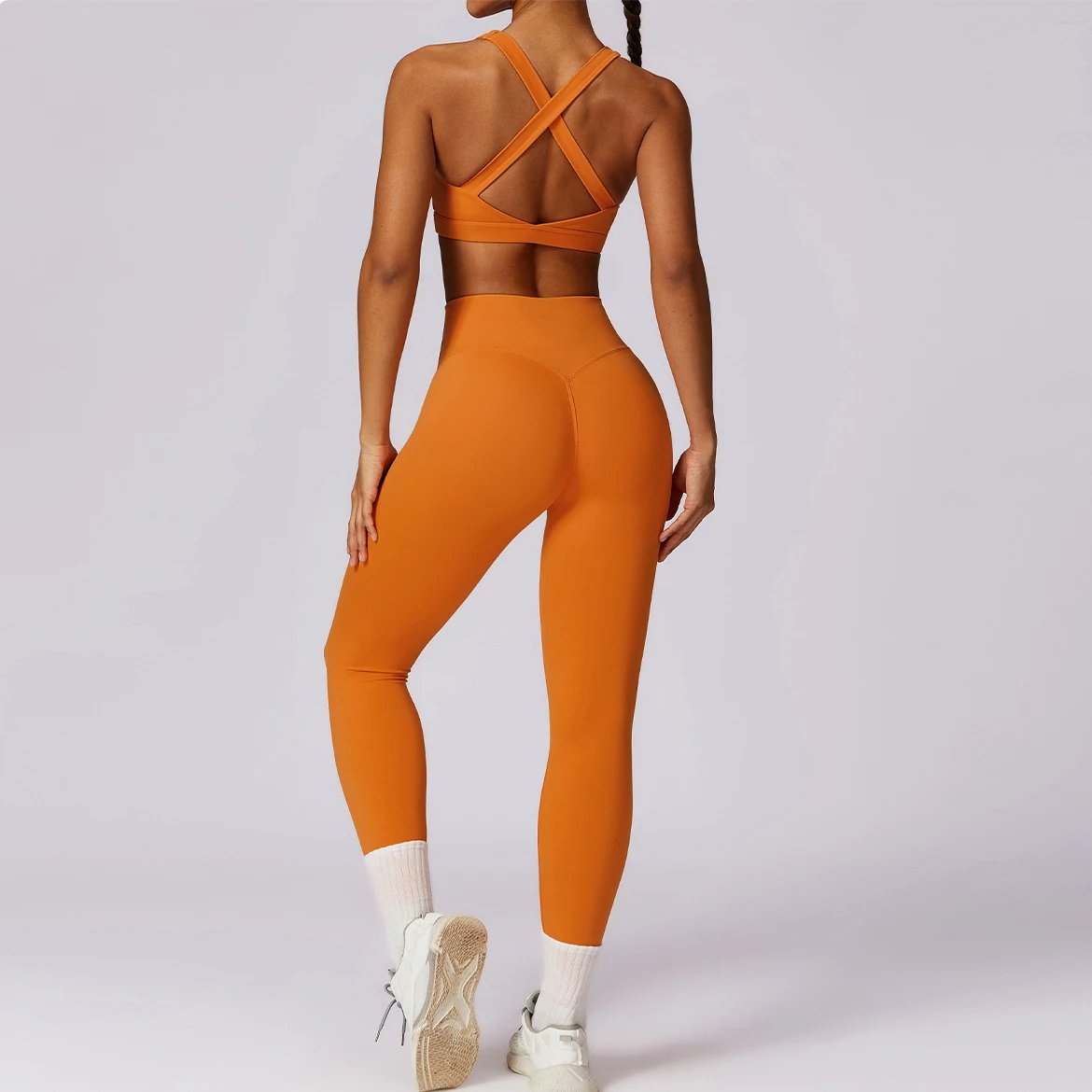 Women Square Neck Top High Waist Pant Yoga Tracksuit Lady Scrunch Butt Bound Feet Gym Bodysuit Female Sleeveless Sports Wear