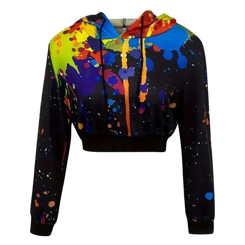 New Design Street Style Tie Dye Cropped Hoodie and Jogger set For Women Women's Clothing Outdoor Fashion Printed 2 Piece Sets