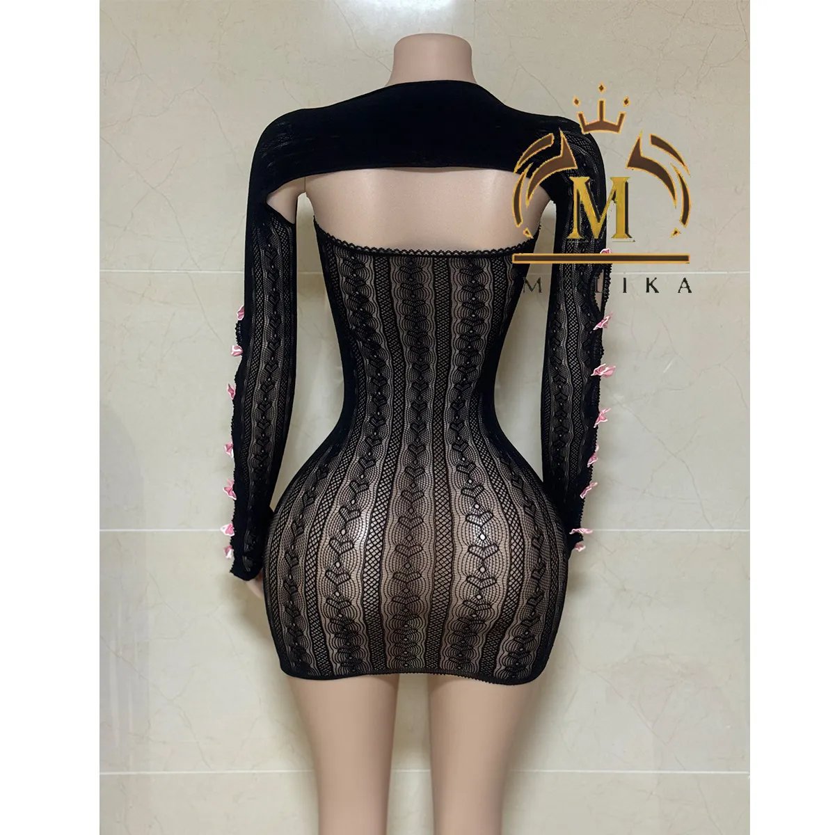 Trendy Women Dresses Sets Knitting Lace Dresses+Pantyhose+Bow 3 Piece Sets Girls Y2K Sexy Matching Dresses Sets Women Clothing