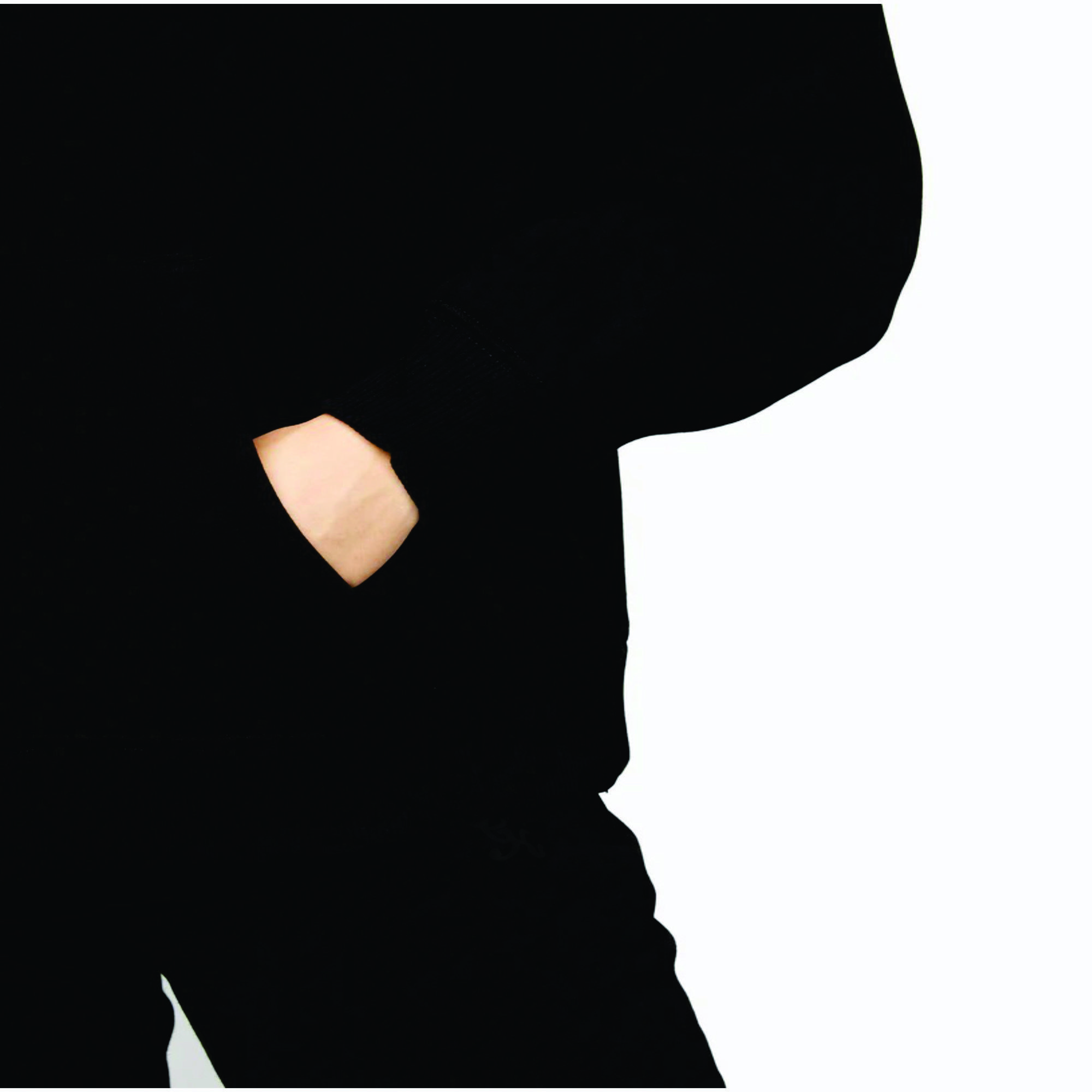 Oversized Slouchy Fit 80% Cotton 20% Polyester Linear Arch Oversized Hood Black Women's Hoodie