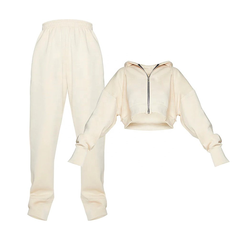 Women's Tracksuits Plus Size Women's Sets Cropped Hoodie Straight Leg Joggers Ladies 2 Piece Outfits Ladies Sports Suit