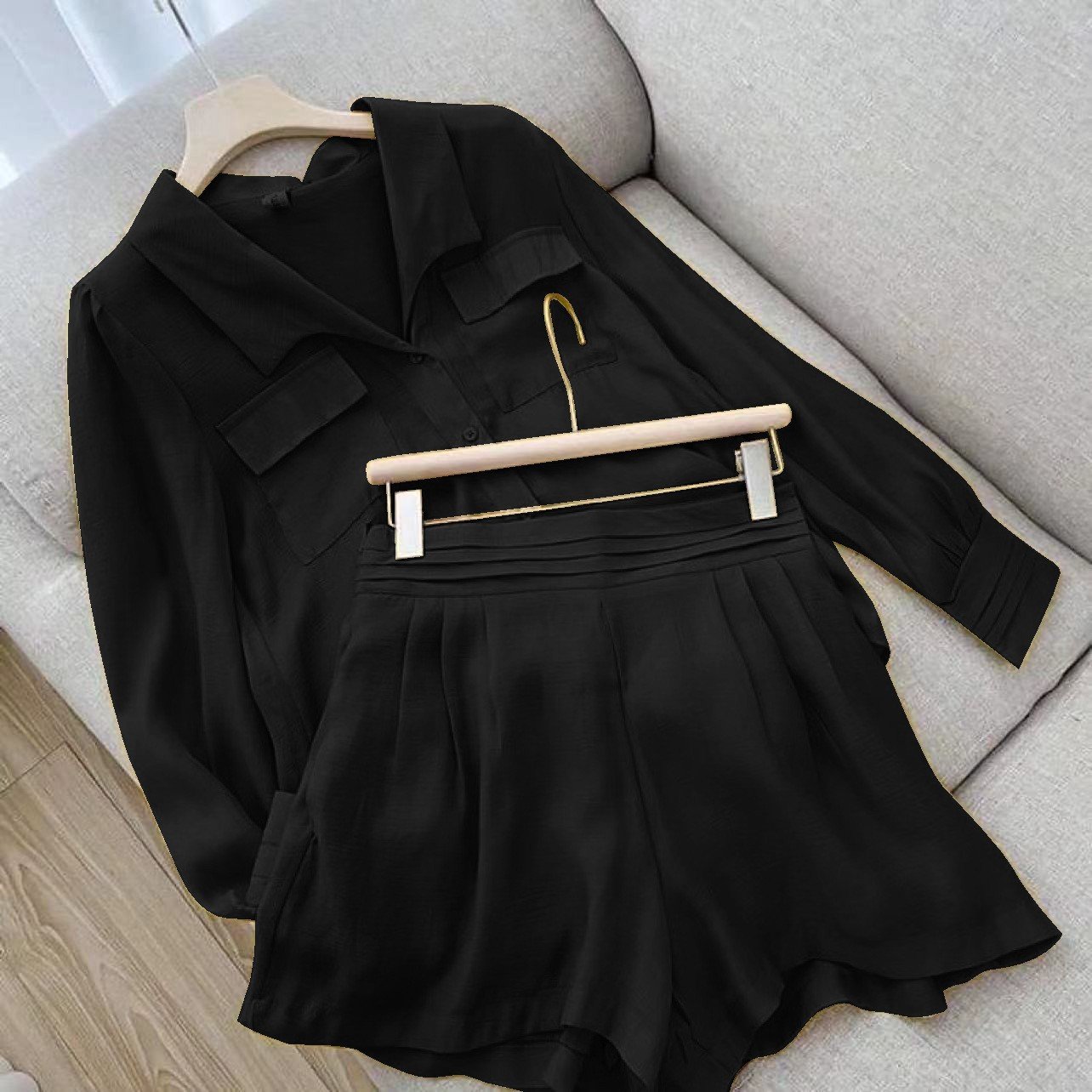 Wholesale Customized Logo High Quality Wholesale 2 Pieces loungewear women sets Blouse And Shorts women's sets 2 piece set women