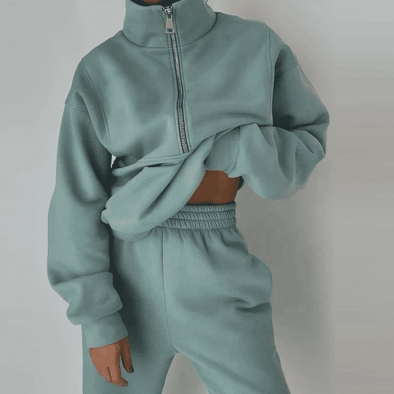 Autumn Winter jogging Women tracksuit thick fleece 100% cotton suit 2 pieces sets hoodies sweatshirt and pants suits plus size