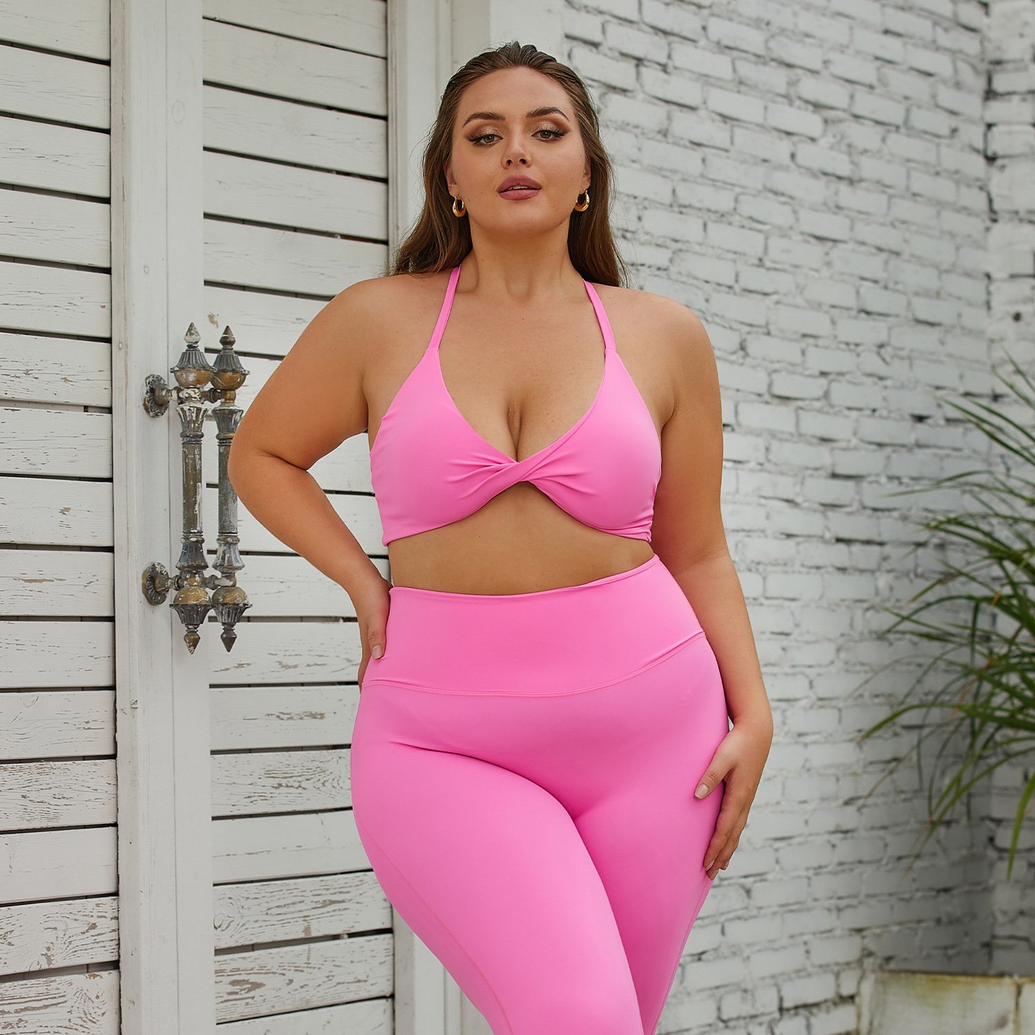 Plus Size High Waist Yoga Leggings Set Customized ECO Friendly Fitness Leggings Stretchy Breathable Training Yoga Pants