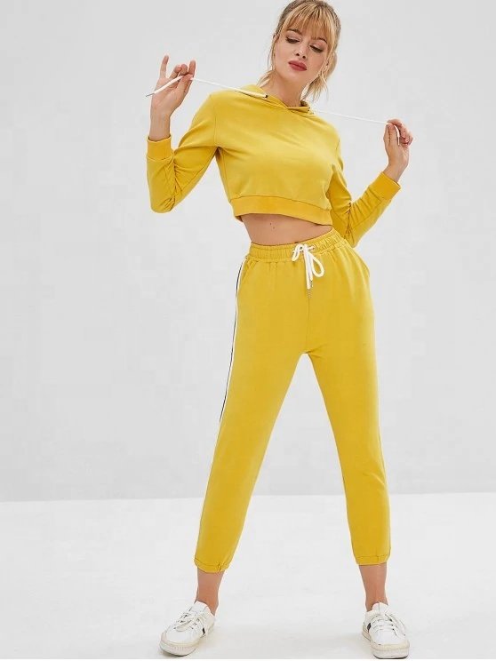 KY Custom High Quality Women's Tracksuit Set Hoodie and Jogging Pants for Training Sportswear for Women