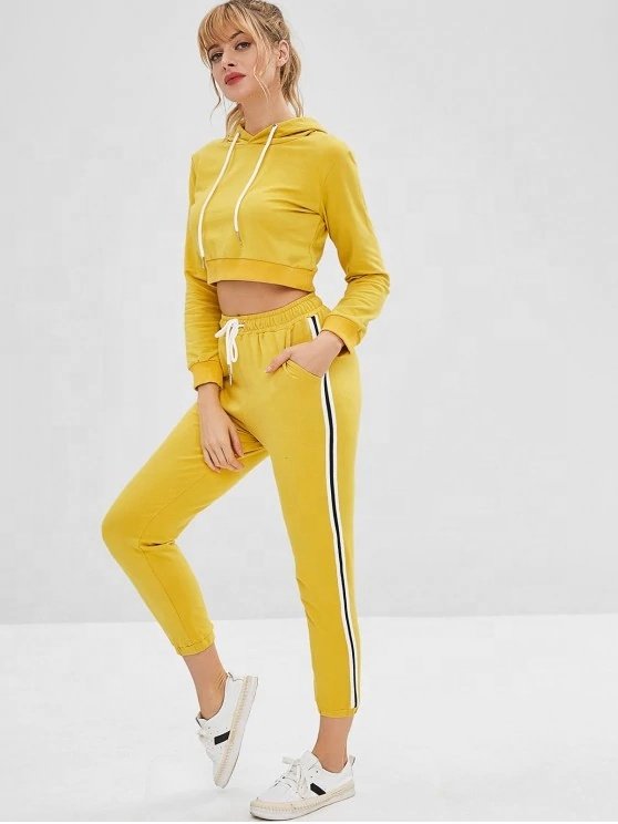 KY Custom High Quality Women's Tracksuit Set Hoodie and Jogging Pants for Training Sportswear for Women