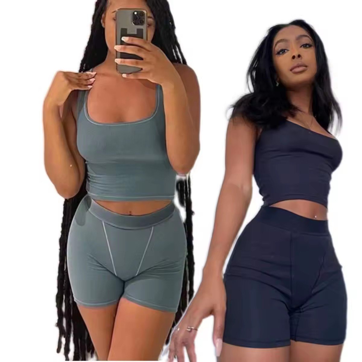 women's wholesale tank top shorts lounge wear dupe wholesale lounge wear 2 two pieces Summer clothes set 2024 for women clothing