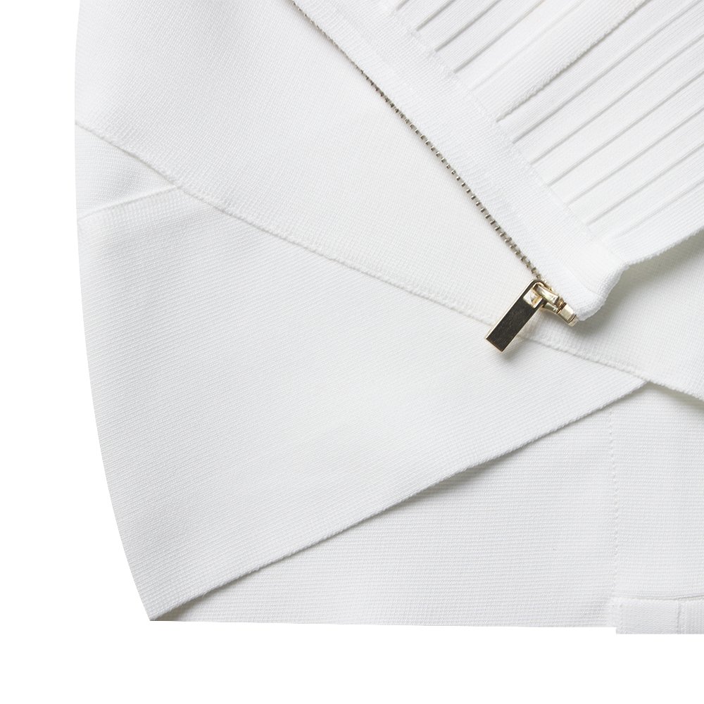 New Women's White One Shoulder Short Section Open Hip Dress Two-piece
