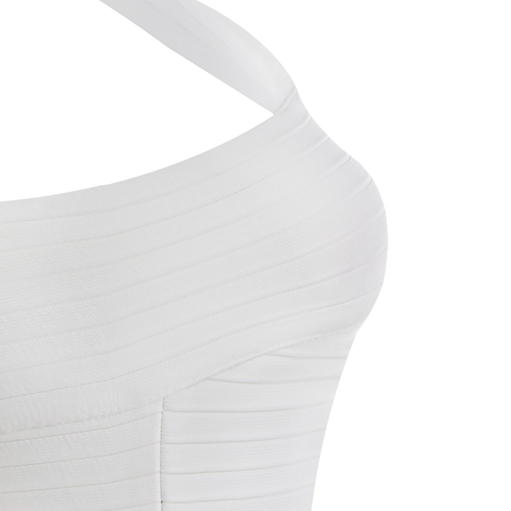 New Women's White One Shoulder Short Section Open Hip Dress Two-piece