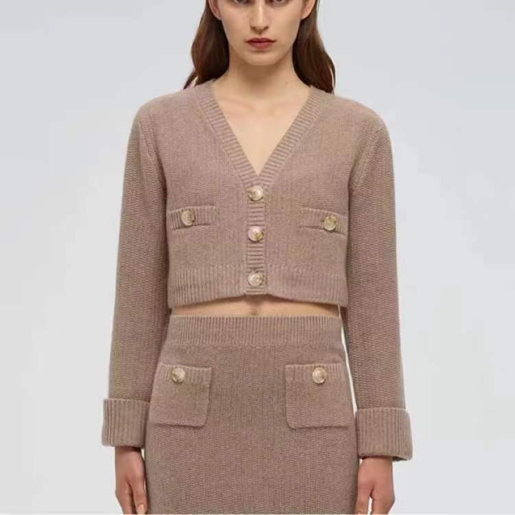 Hot Selling European and American Women's Clothing Autumn and Winter New Fashion Long Sleeve Sweater Suit Two Piece Set