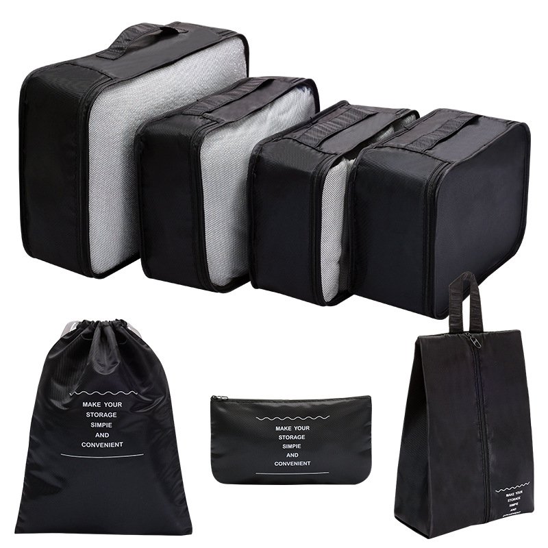 Travel buggy bag clothes pants storage seven piece set women travel shoes folding luggage bag