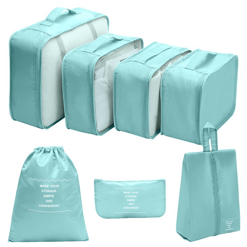 Travel buggy bag clothes pants storage seven piece set women travel shoes folding luggage bag