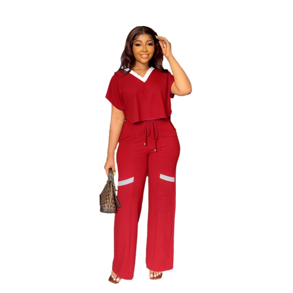 Two Piece Set Women Clothing Trendy Women's Clothing All-match Casual Straight Leg Pants Two-piece Suit Ladies Sets