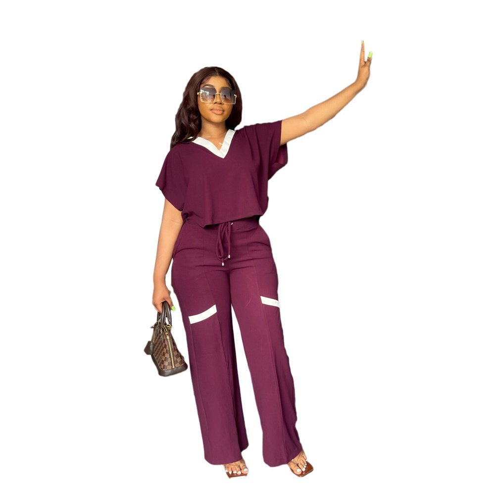 Two Piece Set Women Clothing Trendy Women's Clothing All-match Casual Straight Leg Pants Two-piece Suit Ladies Sets