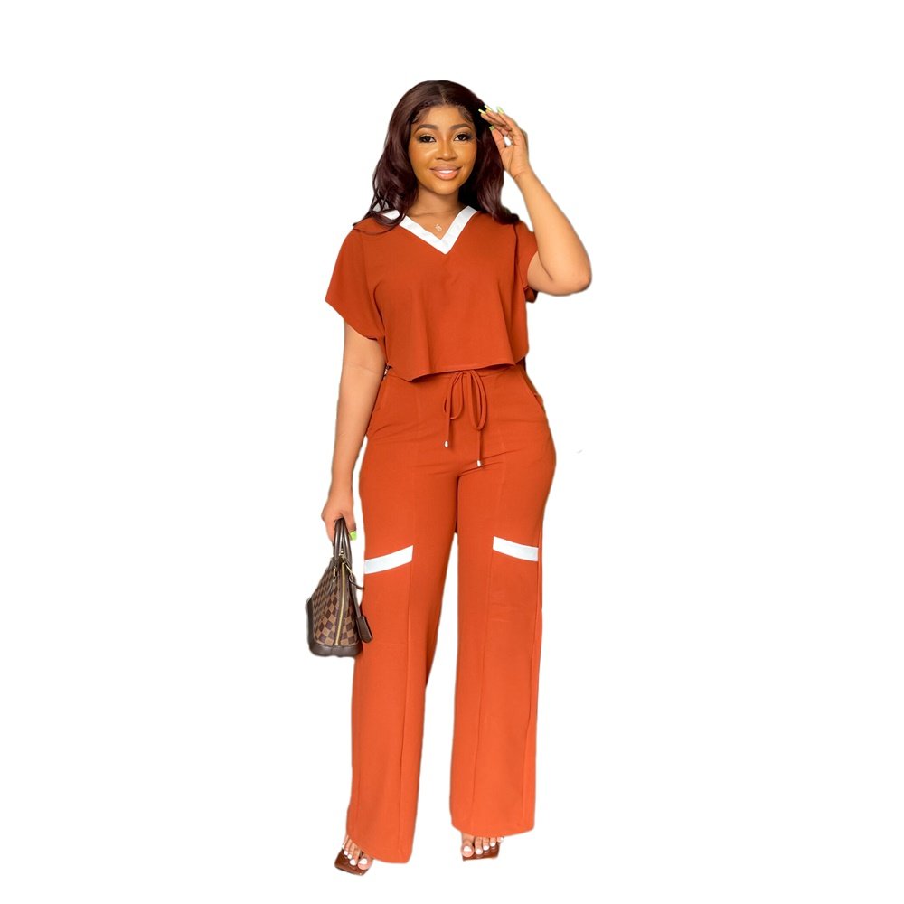 Two Piece Set Women Clothing Trendy Women's Clothing All-match Casual Straight Leg Pants Two-piece Suit Ladies Sets
