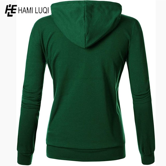 Wholesale plain colors High Quality 100% Polyester Fleece Hoodie Custom Long Sleeve zipper Women Hoodies sweater