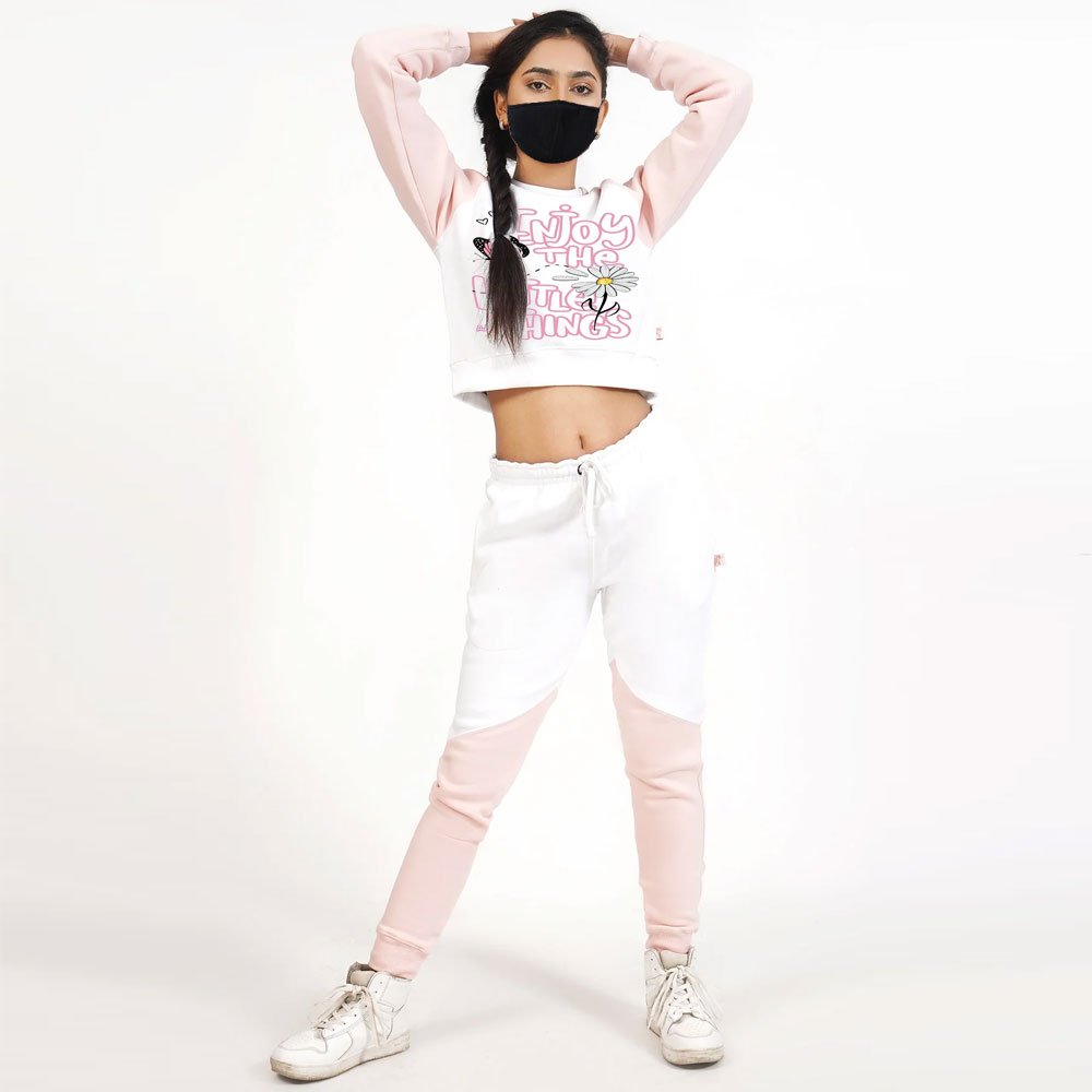 Good Price Ladies Cotton High Street Fashion Straight Set Pockets Zipper Crop Top Women Clothing Winter Sets For Girls