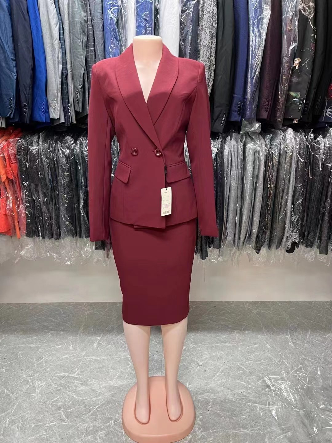 Factory Price Skirt Suits For Ladies Office Wear Plus Size Two Pieces Skirt Suit Women Ladies Business Ladies Skirt Suits