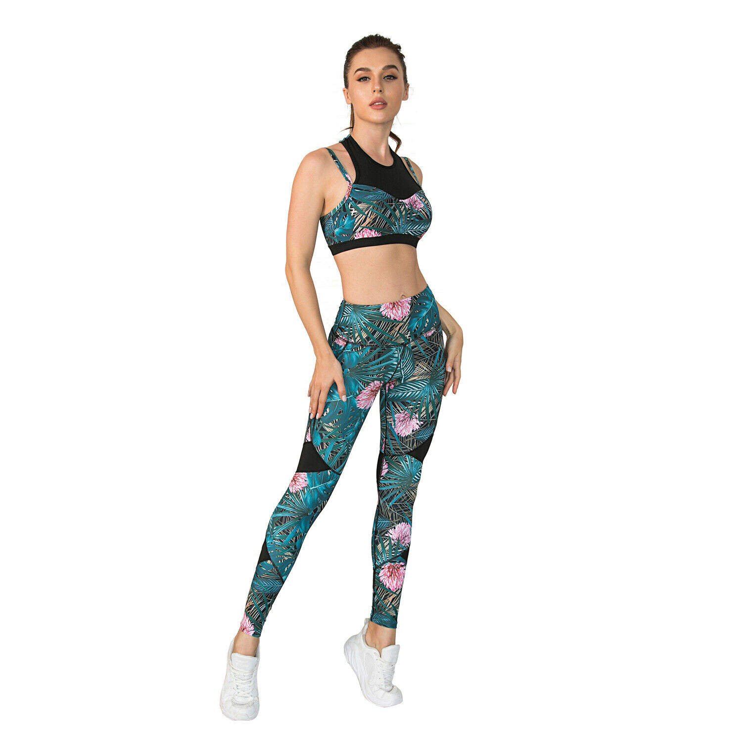 wholesale Women's Sports bra lagging High Waist Tight Workout Leggings Yoga Gym Fitness Set high quality
