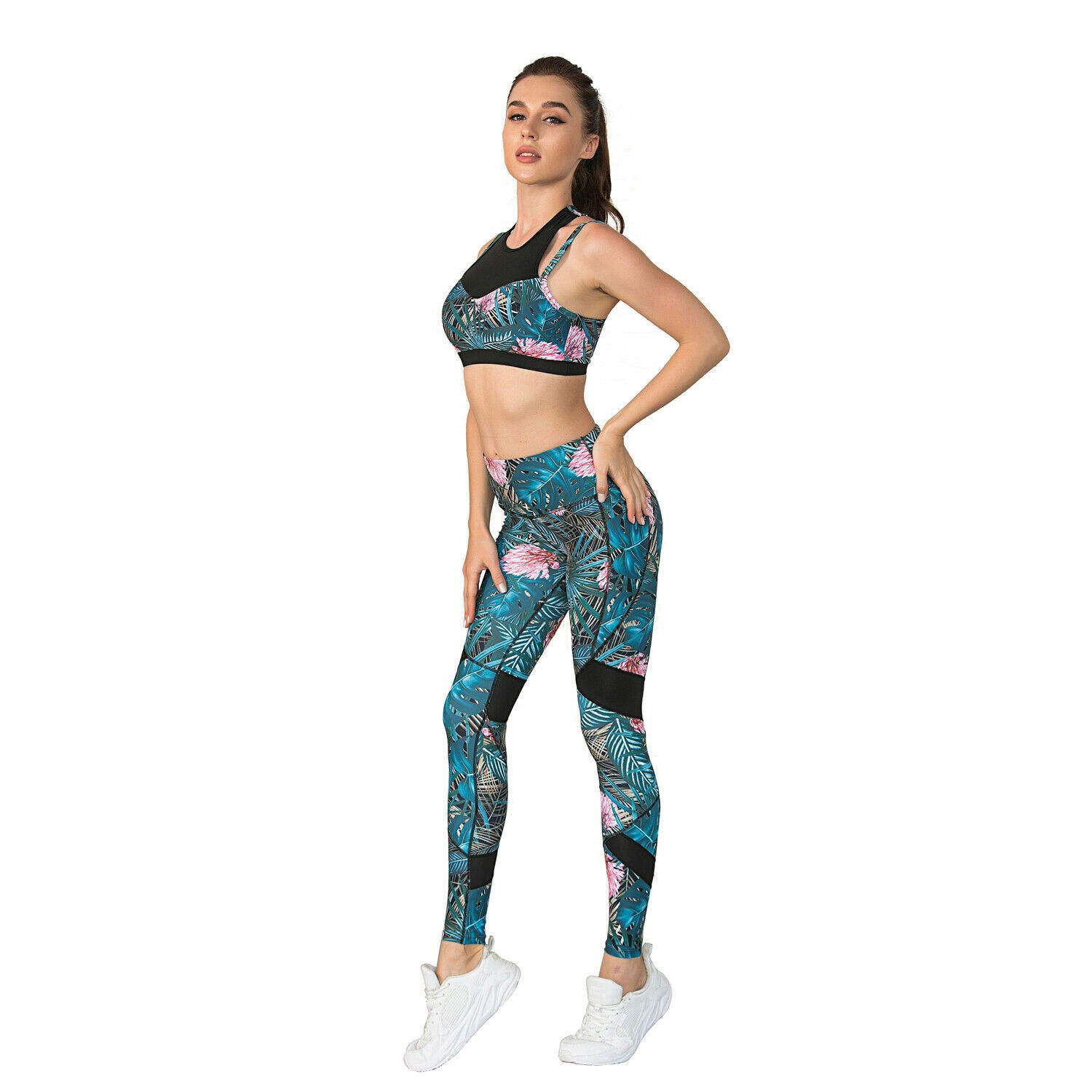 wholesale Women's Sports bra lagging High Waist Tight Workout Leggings Yoga Gym Fitness Set high quality