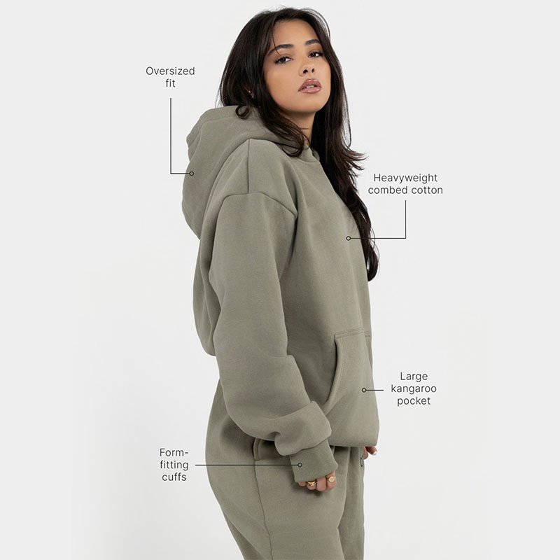 OEM/ODM Custom Logo Winter Women's Hoodies Sweatshirts No String Unisex Heavyweight Oversize Hoodie Set Manufacturer Wholesale
