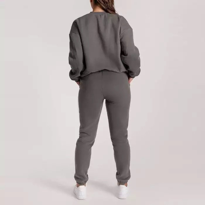 2022 Trending 100% Cotton Clothing Products 360Gsm Cordless Pullover Blank Sweatsuit Set for Girls