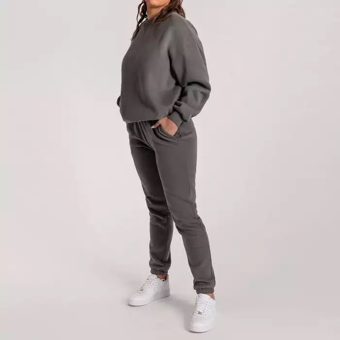 2022 Trending 100% Cotton Clothing Products 360Gsm Cordless Pullover Blank Sweatsuit Set for Girls