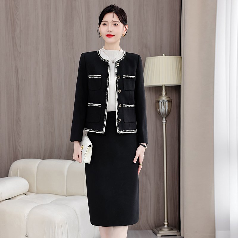 New high-quality dress, women's set, business office interview formal dress set, party party half skirt set, tailcoat set
