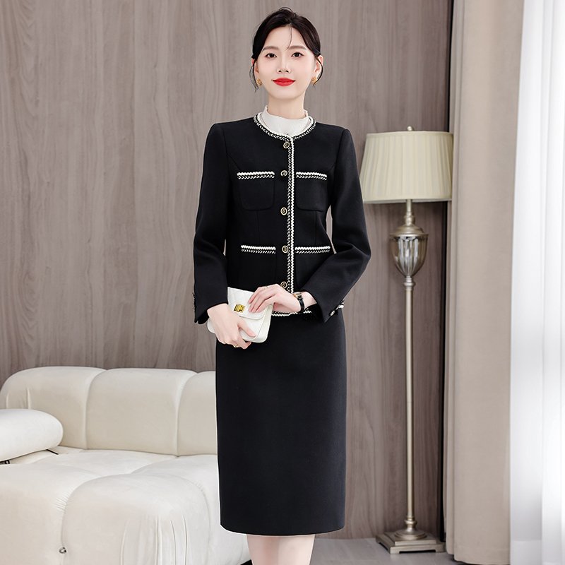 New high-quality dress, women's set, business office interview formal dress set, party party half skirt set, tailcoat set