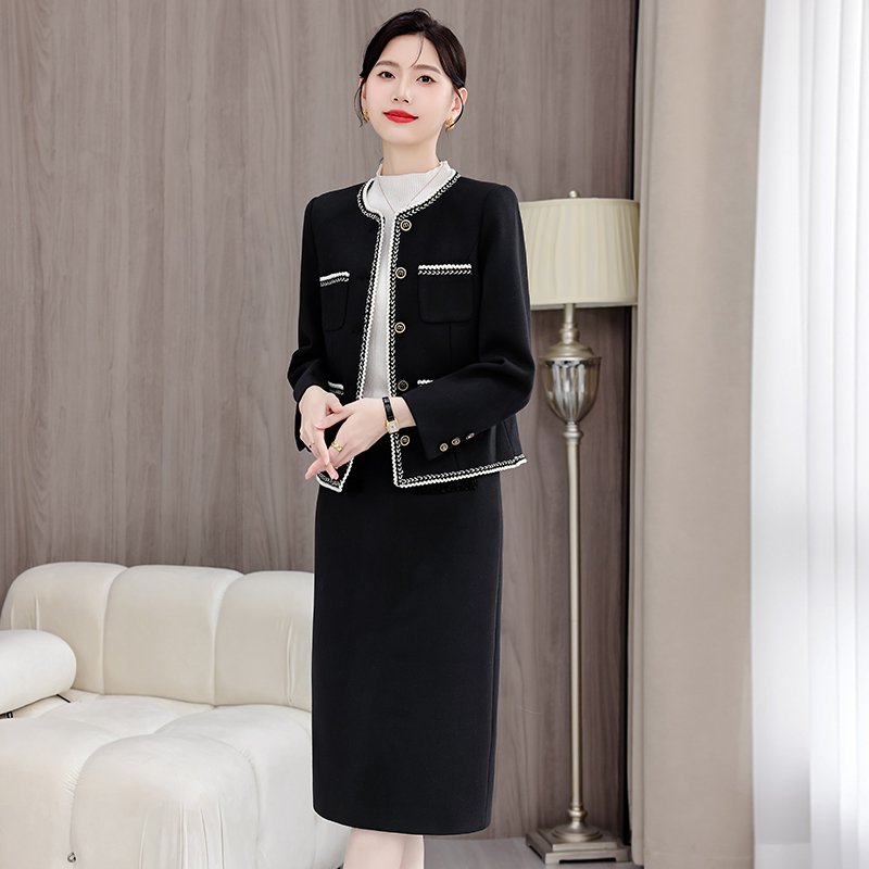 New high-quality dress, women's set, business office interview formal dress set, party party half skirt set, tailcoat set