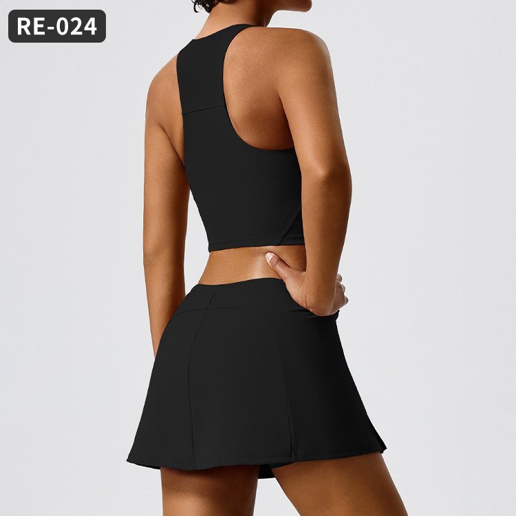 Hot Selling Elastic Waist Recycled Sports Tennis Plus Size Yoga Workout Sexy Girls Clothing Sets Gym Fitness Sets Women's Sets