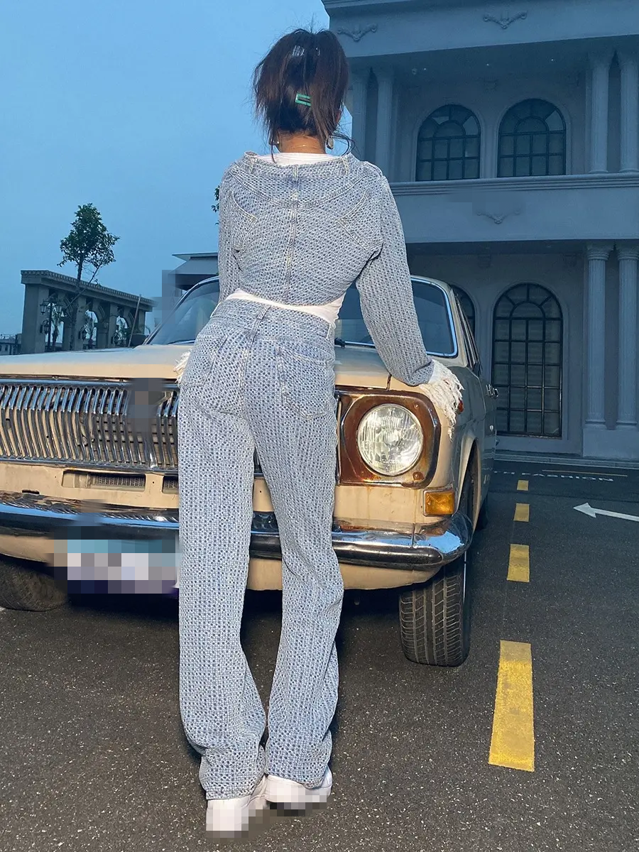 New Fashion Streetwear Matching Sets 2 Two Piece Outfits Pant Set Fall 2021 Women Clothes Women Two Piece Sets